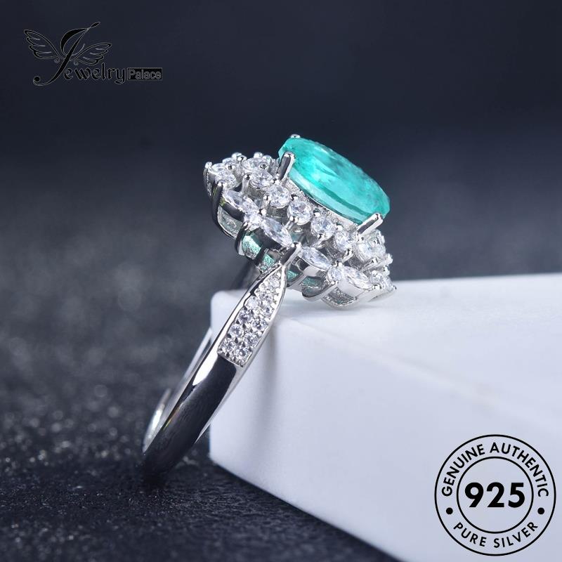 Jewelrypalace Mulia Asli Aquamarine Kalung Perak Wanita925 Set Renda S363