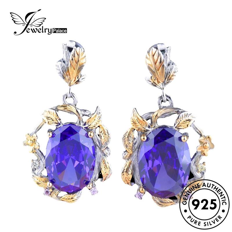 Jewelrypalace Silver Wanita Amethyst Kalung Emas Bertekstur Set925 Asli S452