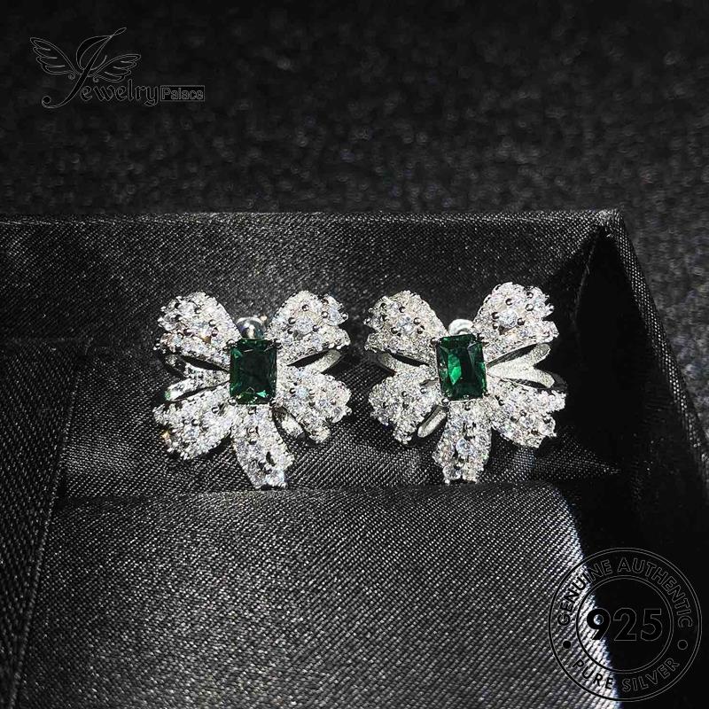 Perhiasantempat Wanita Kalung Perak Pink Kupu Kristal925Asli Set Berlian S532