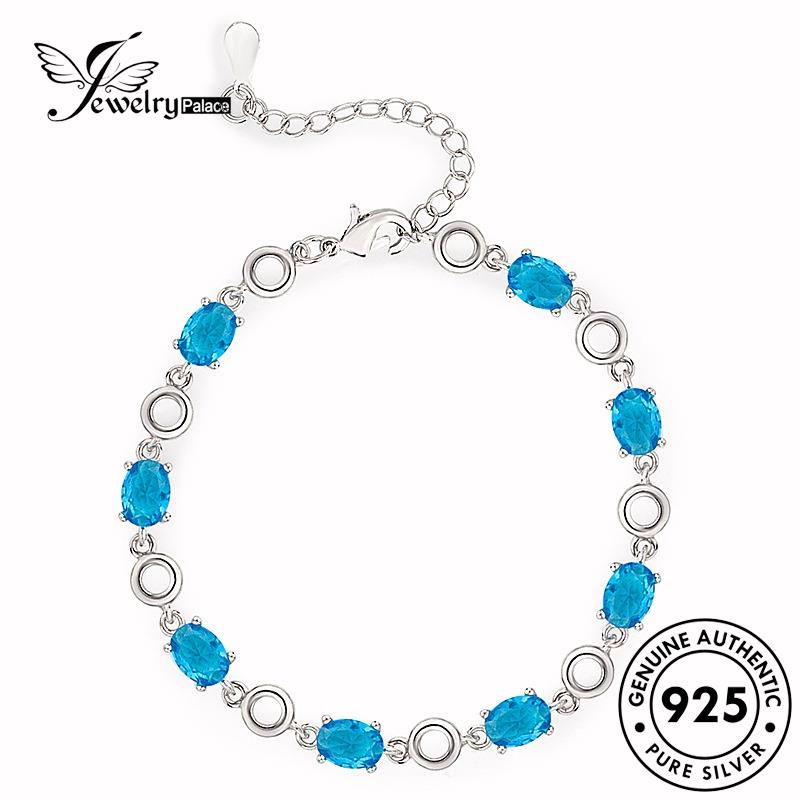 Jewelrypalace Asli Bentuk Gelang Wanita Fashionable Perak925Telur Safir B393