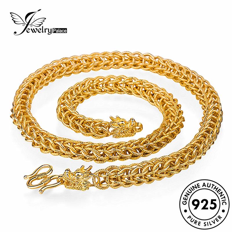 Jewelrypalace Perak Pria Retro Kalung Kran Emas Asli925 N181