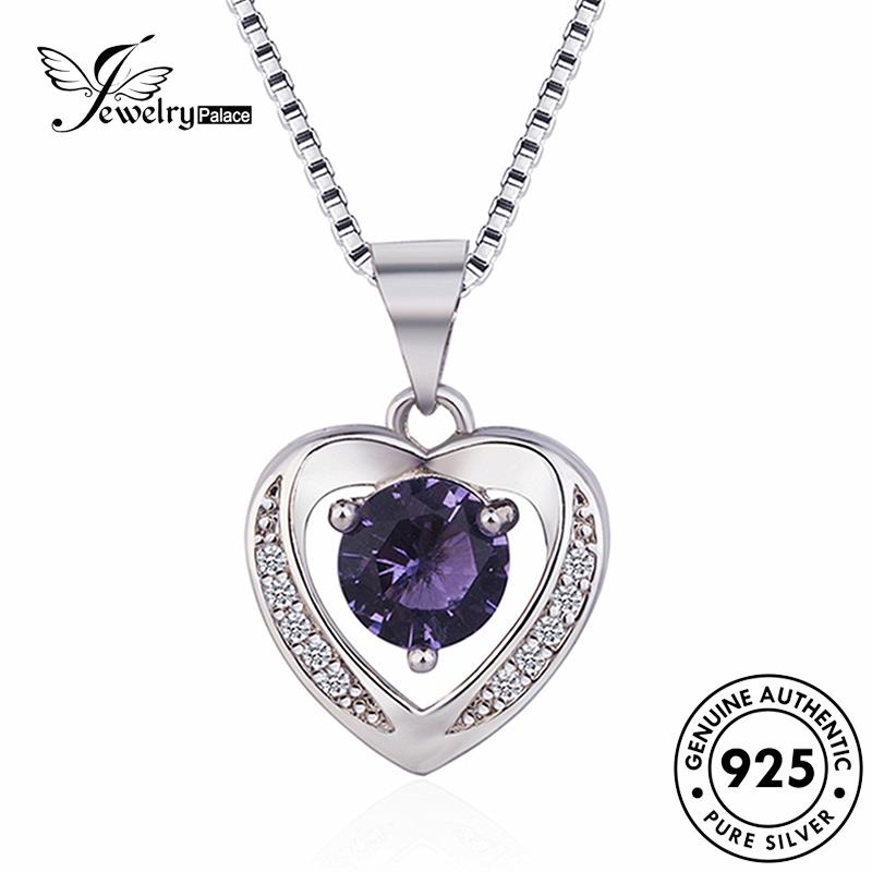 Jewelrypalace Fashion Asli Kalung Perak925 Safir Love Wanita N200