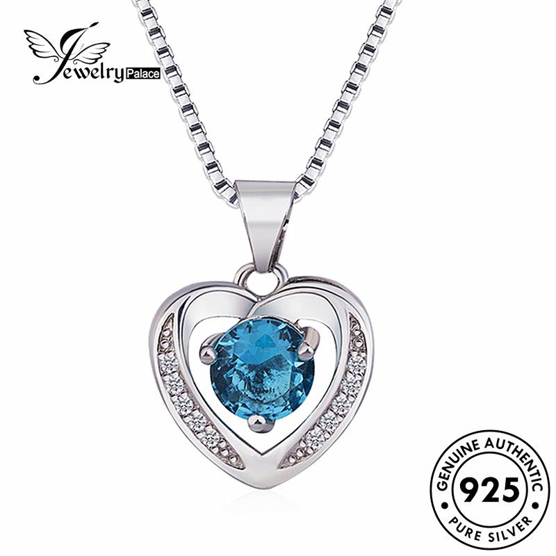 Jewelrypalace Fashion Asli Kalung Perak925 Safir Love Wanita N200