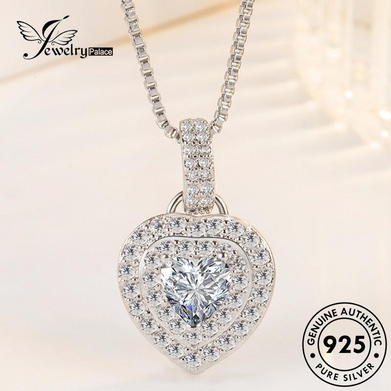 Jewelrypalace Asli Berlian Cinta Perak925 Indah Wanita Kalung Moissanite N301