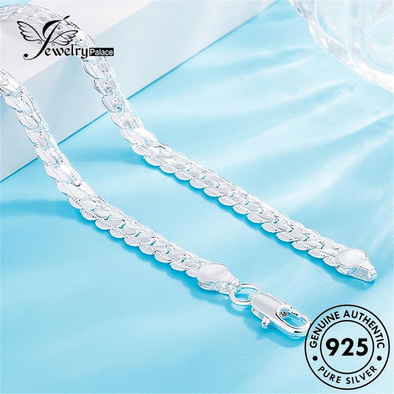Tempat Perhiasan Wanita925 Perak Simple Sideways Kalung Asli N1077