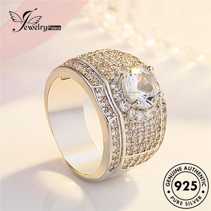 Perhiasantempat Mendominasi Perak Asli Berlian Cincin Pria Moissanite925 R3