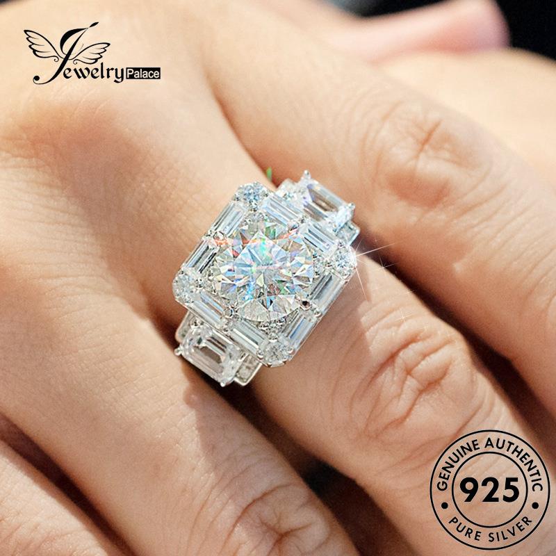 Jewelrypalace Asli Moissanite Wanita925 Cincin Berlian Perak Mendominasi R12