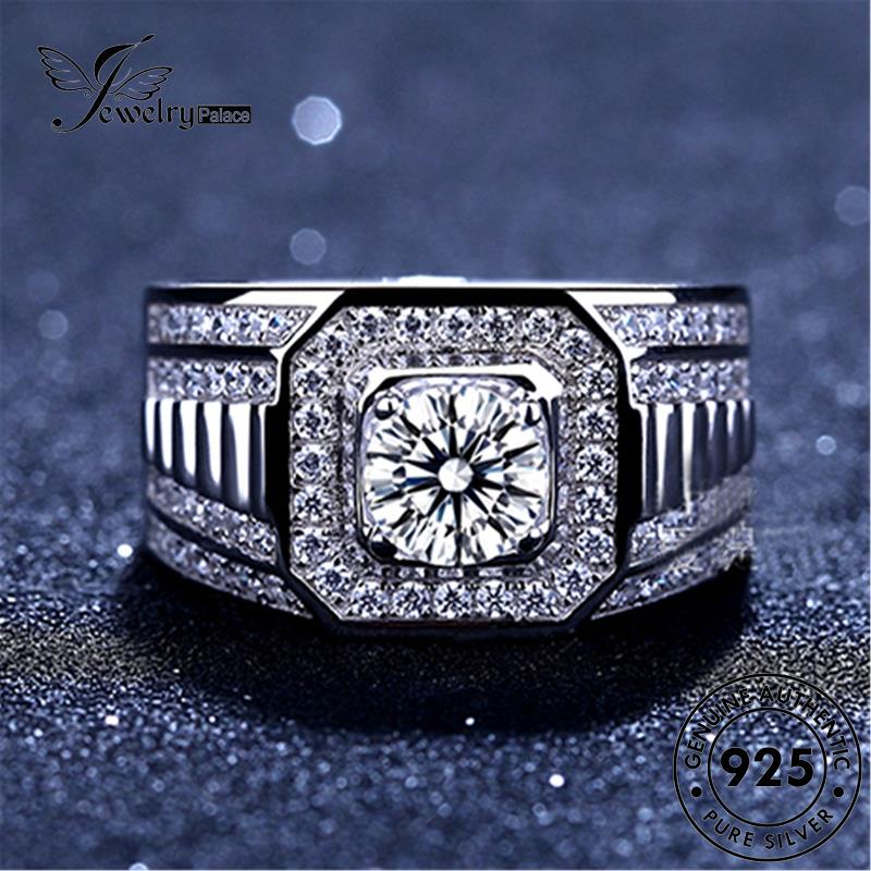 Jewelrypalace Cincin Perak Moissanite Berlian925 Fashion Pria Asli R155