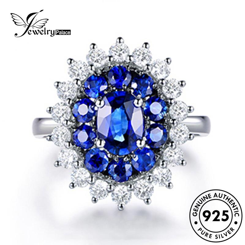 Jewelrypalace Fashion925 Wanita Safir Perak Asli Cincin Snowflake R104