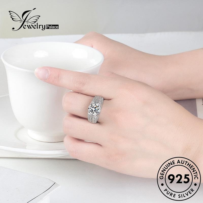 Perhiasantempat Emas Asli Berlian Perak Hati Mendominasi Moissanite Wanita Cincin925 Dan Panah R114