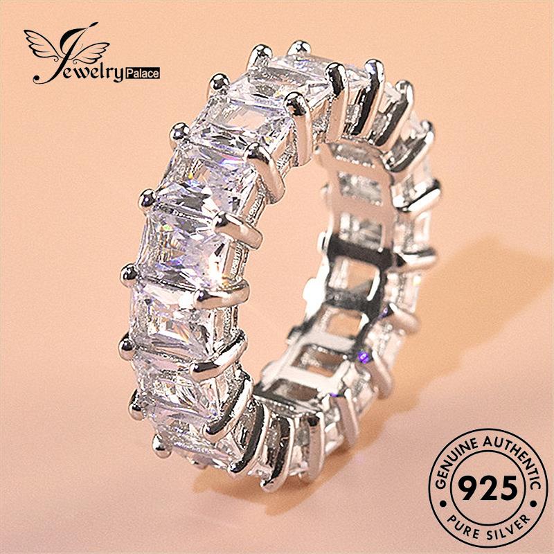 Jewelrypalace Kreatif925 Berlian Asli Wanita Square Rings Perak Moissanite R199