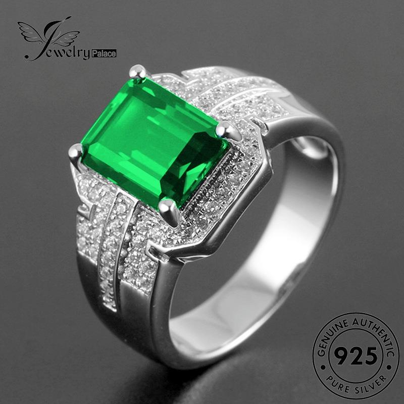 Tempat Perhiasan925 Perak Asli Wanita Retro Citrine Square Rings R270