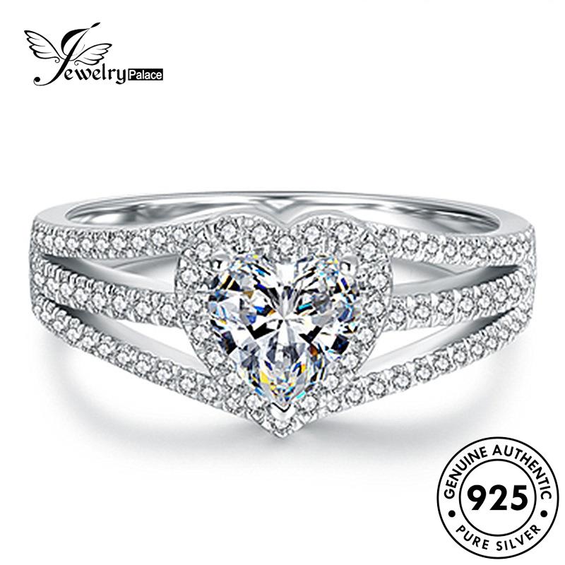 Tempat Perhiasan Wanita Simple Love Moissanite925 Perak Cincin Berlian Asli R180