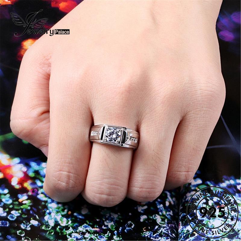 Jewelrypalace Moissanite Asli Berlian925 Perak Pria Rings Fashion R396