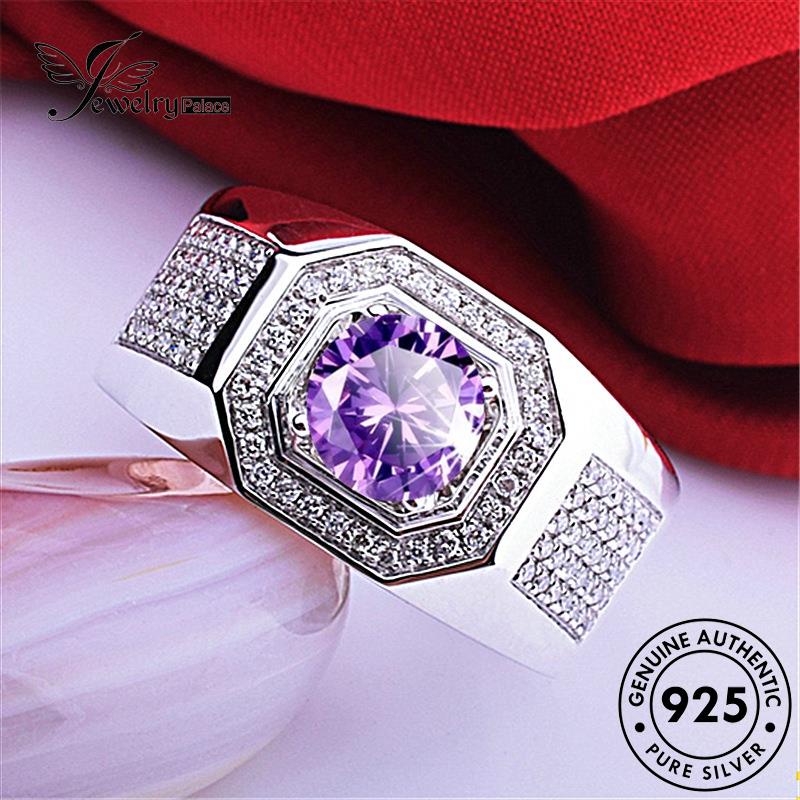 Jewelrypalace Cincin Perak Pria Asli925 Berlian Moissanite Fashion R400