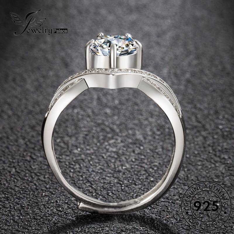 Jewelrypalace Moissanite Wanita925 Mahkota Asli Perak Berlian Klasik Rings R517