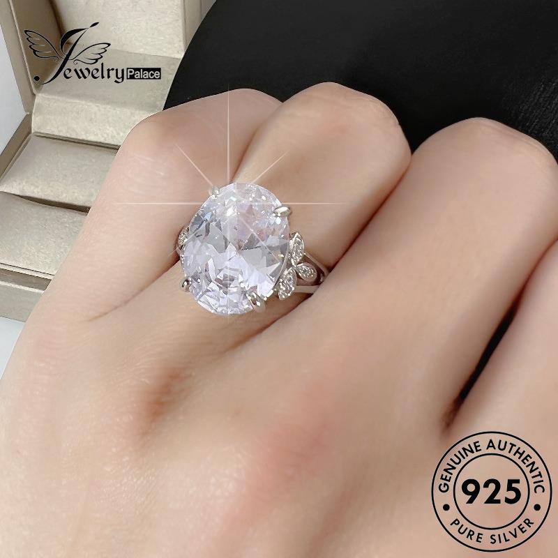 Jewelrypalace 925cincin Oval Perak Asli Wanita Berlian Temperamen Moissanite R476