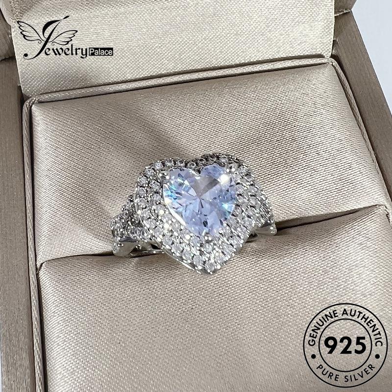 Jewelrypalace Mewah Berlian925 Moissanite Cincin Wanita Perak Love Asli R546