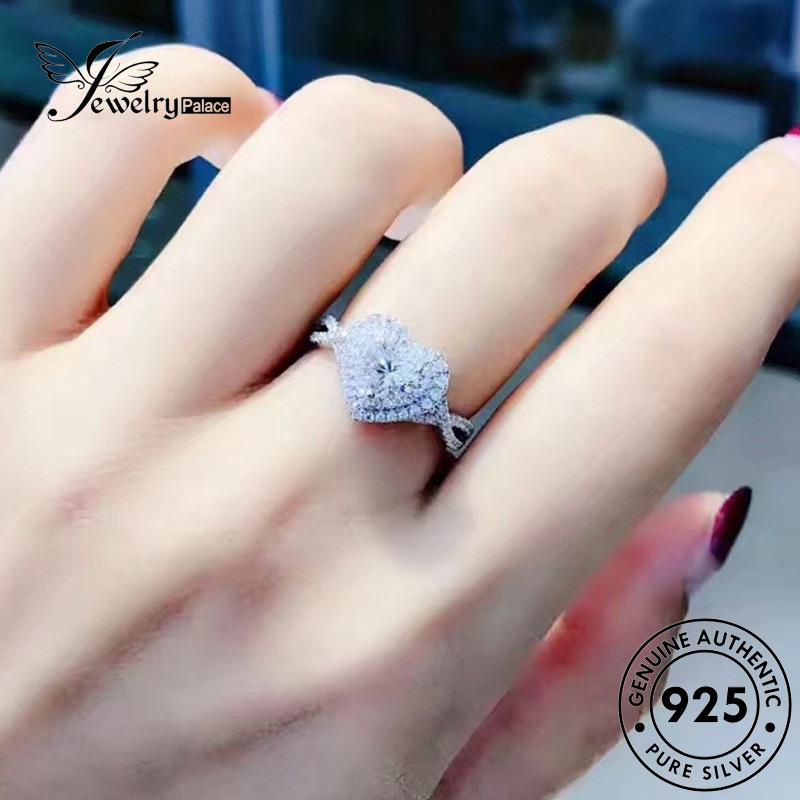 Jewelrypalace Mewah Berlian925 Moissanite Cincin Wanita Perak Love Asli R546