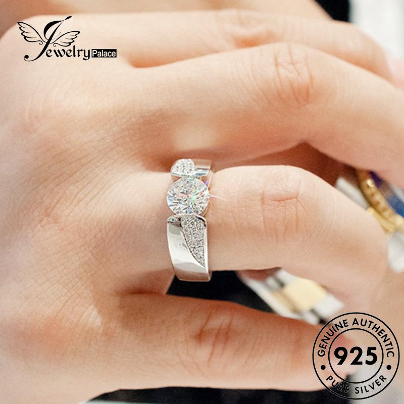 Jewelrypalace Perak Asli Wanita Temperamen Moissanite925Cincin Berlian R548