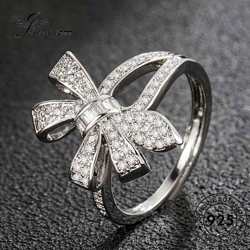 Tempat Perhiasan Wanita Asli Berlian Perak925 Kreatif Moissanite Rings Bow R550