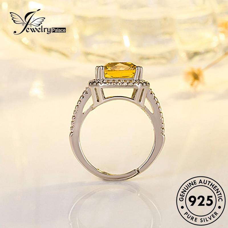 Tempat Perhiasan925 Kristal Asli Silver Pink Berlian Mewah Cincin Kotak Wanita R553