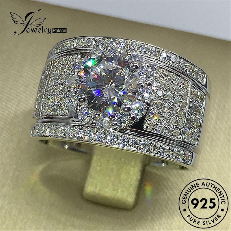 Jewelrypalace Berlian925 Moissanite Domineering Pria Cincin Perak Asli R731