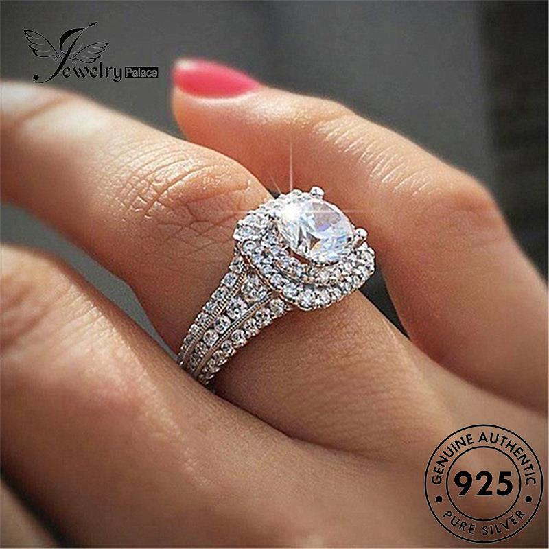 Jewelrypalace925 Perak Asli Berlian Kepribadian Wanita Rings Moissanite R791