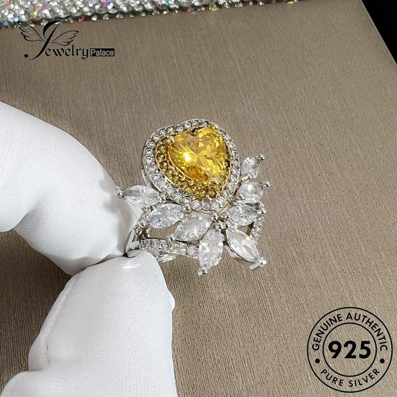 Tempat Perhiasan925 Cincin Love Wanita Citrine Perak Asli Mewah R823