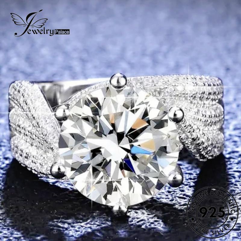 Jewelrypalace Cincin Wanita Moissanite Kreatif Emas925 Lingkaran Asli Berlian Perak R853