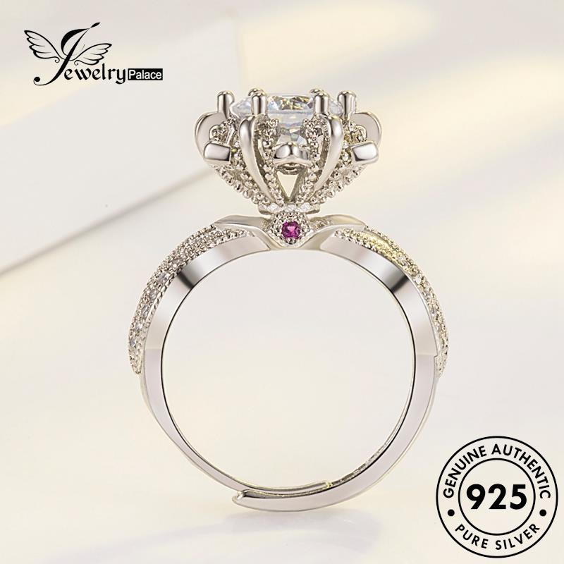 Perhiasantempat Wanita Asli Bunga Mewah Moissanite Perak Berlian925Cincin R902