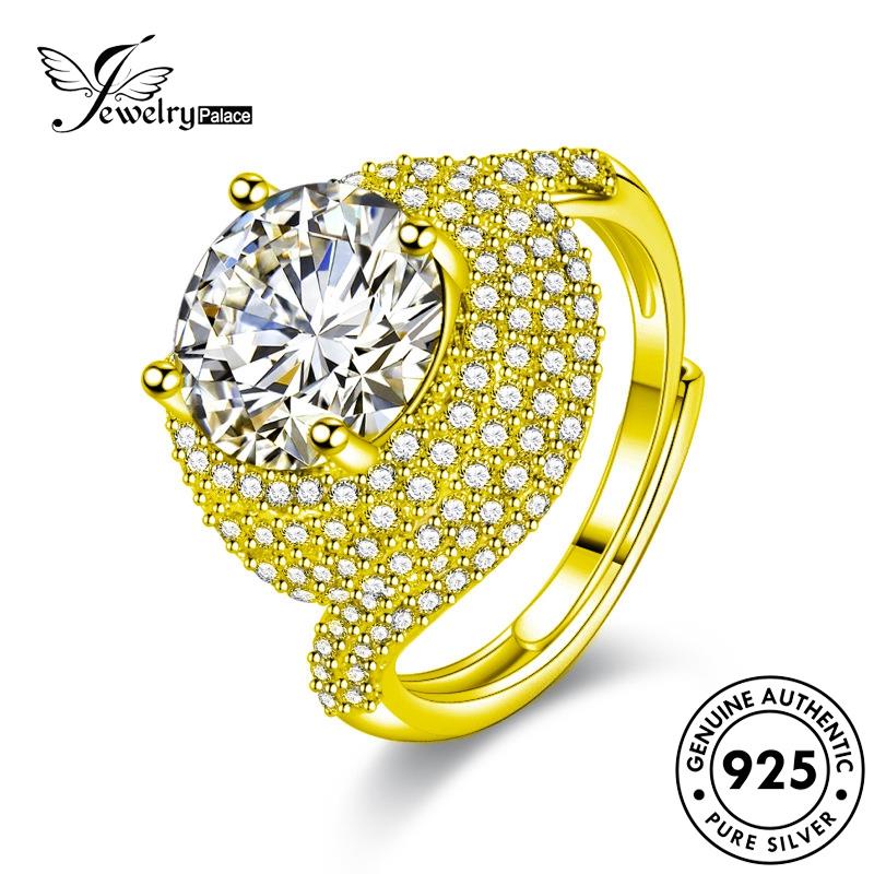 Jewelrypalace Asli Berlian Moissanite Serpentine Cincin Perak Gold Mewah Wanita925 R922