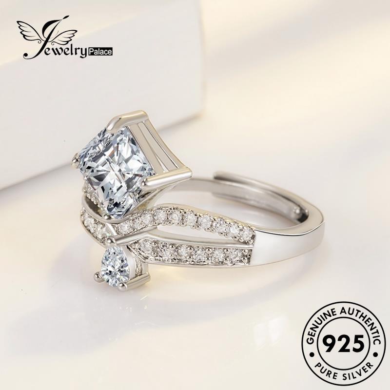 Jewelrypalace Perak Asli Wanita Cincin Mahkota Simple Berlian925 Moissanite R928