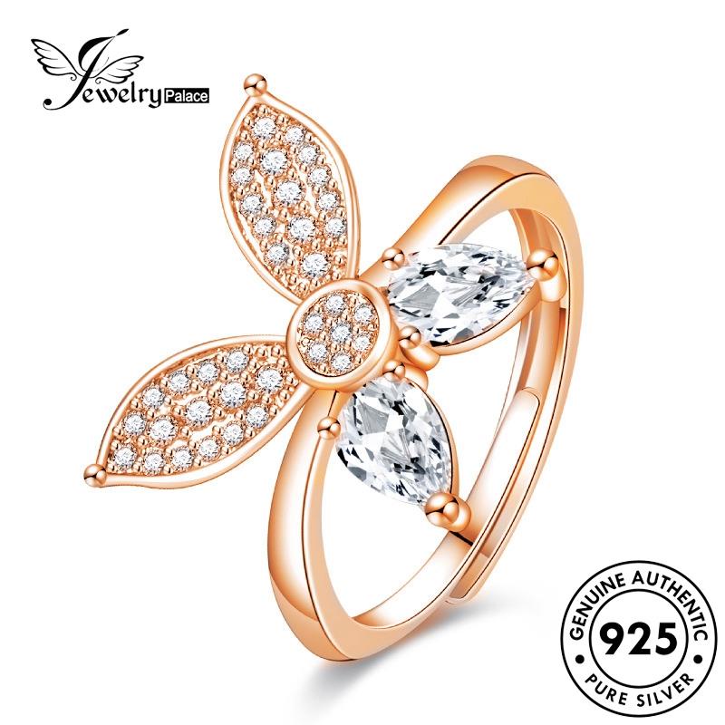 Jewelrypalace Cincin Perak925 Berlian Moissanite Emas Kreatif Asli Butterfly Wanita R1094