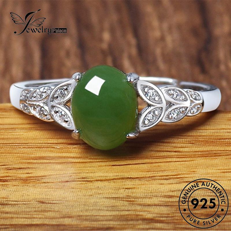 Jewelrypalace Jade Original Cincin Wanita Daun Perak Retro925 R1095