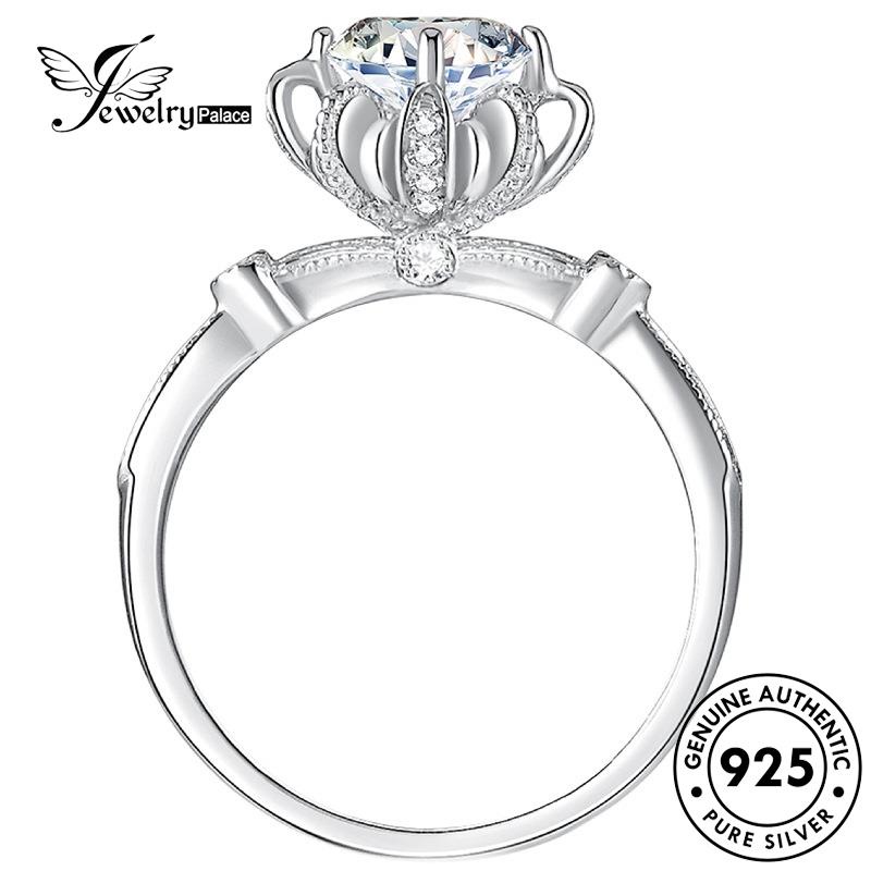 Jewelrypalace Cincin Perak925 Moissanite Wanita Asli Snowflake Klasik Berlian R1121