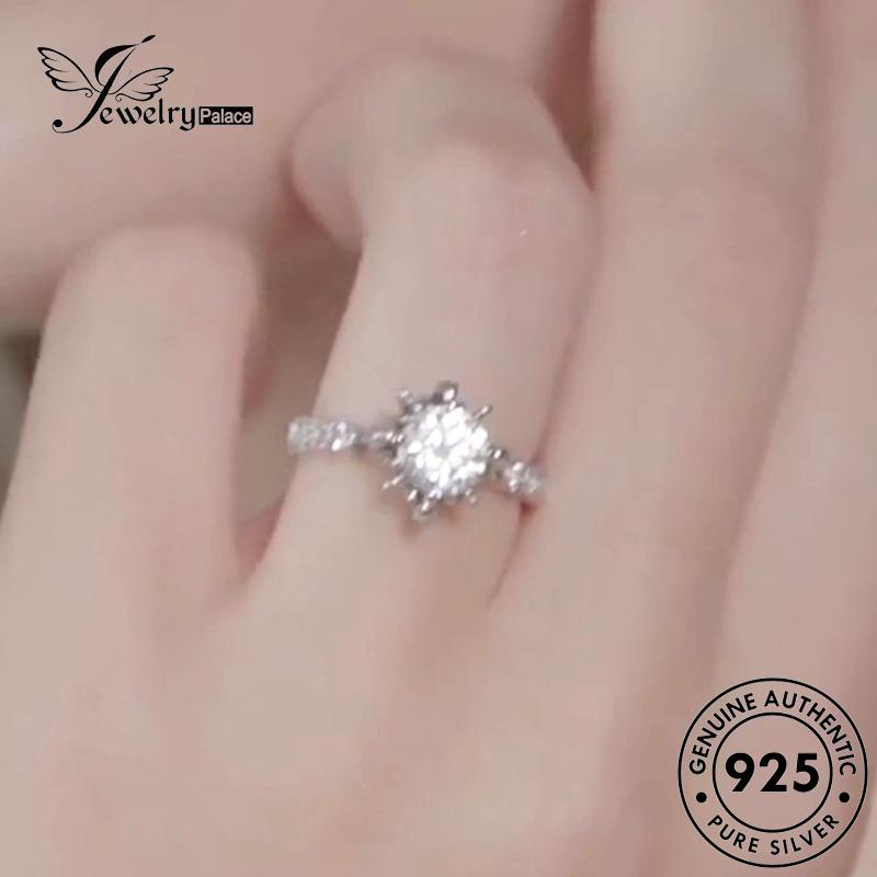 Jewelrypalace Cincin Perak925 Moissanite Wanita Asli Snowflake Klasik Berlian R1121