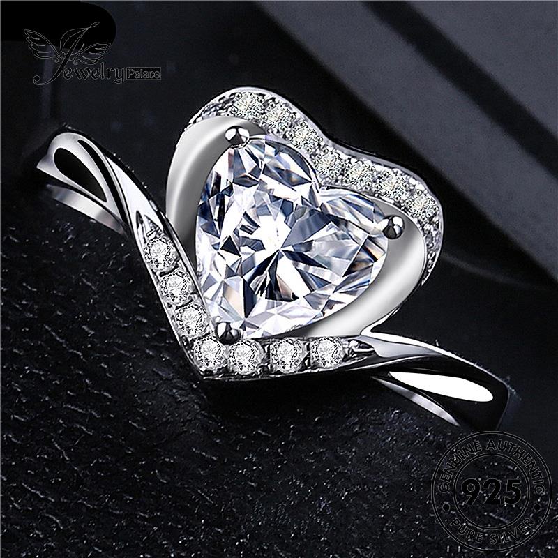 Jewelrypalace Fashion Asli Moissanite Love925Cincin Perak Berlian Wanita R1134