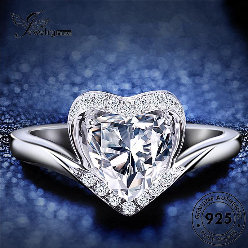 Jewelrypalace Fashion Asli Moissanite Love925Cincin Perak Berlian Wanita R1134