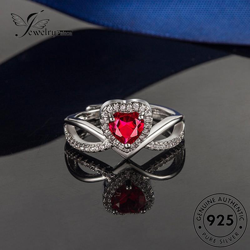 Jewelrypalace Cincin Perak Wanita Love Ruby Fashion Emas Asli925 R1156