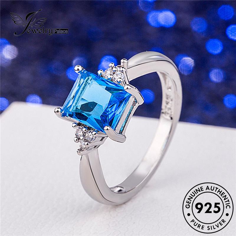 Jewelrypalace Sapphire925 Perak Kreatif Asli Cincin Kotak Wanita R1207