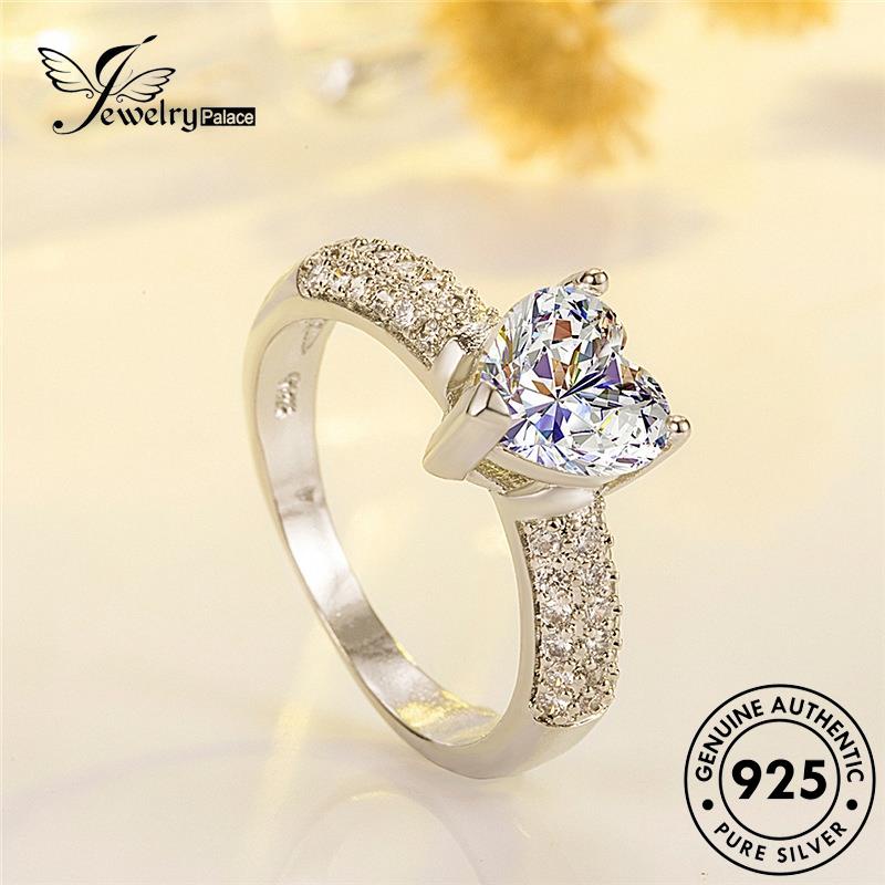 Jewelrypalace Cincin Berlian Moissanite Wanita Perak Asli925 Klasik R1273