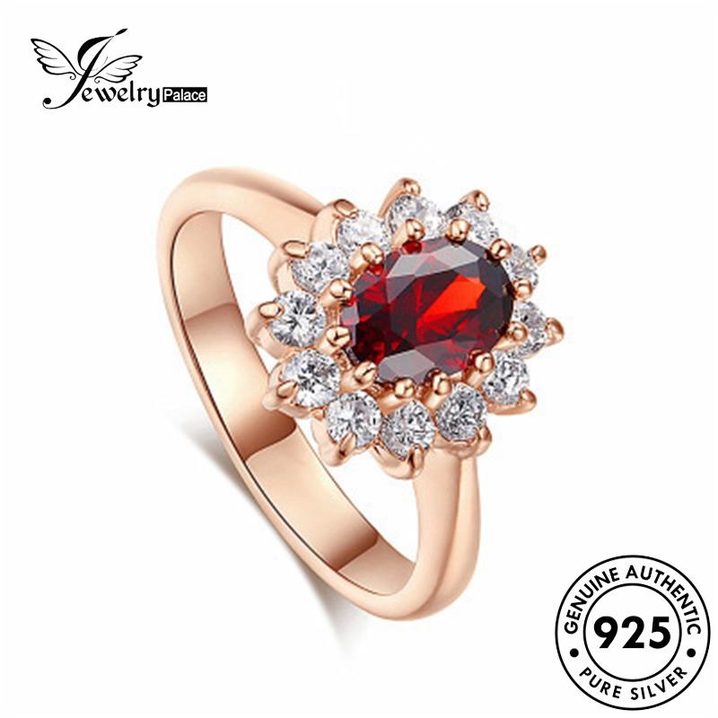 Jewelrypalace Silver Cincin Oval Emas Asli Kepribadian Zamrud Wanita925 R1471