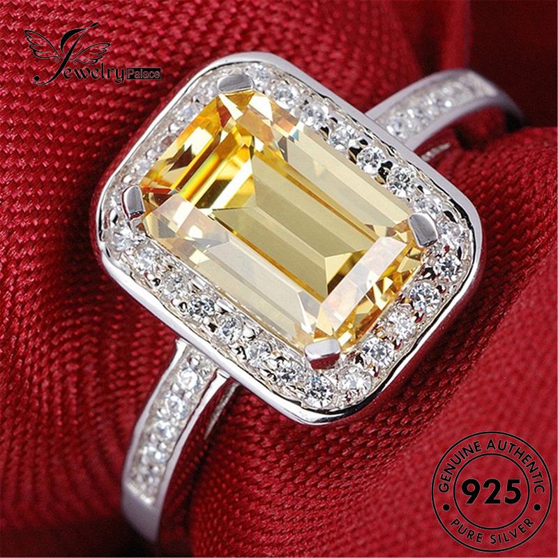 Jewelrypalace Personality925 Cincin Citrine Perak Asli Kotak Wanita R1566