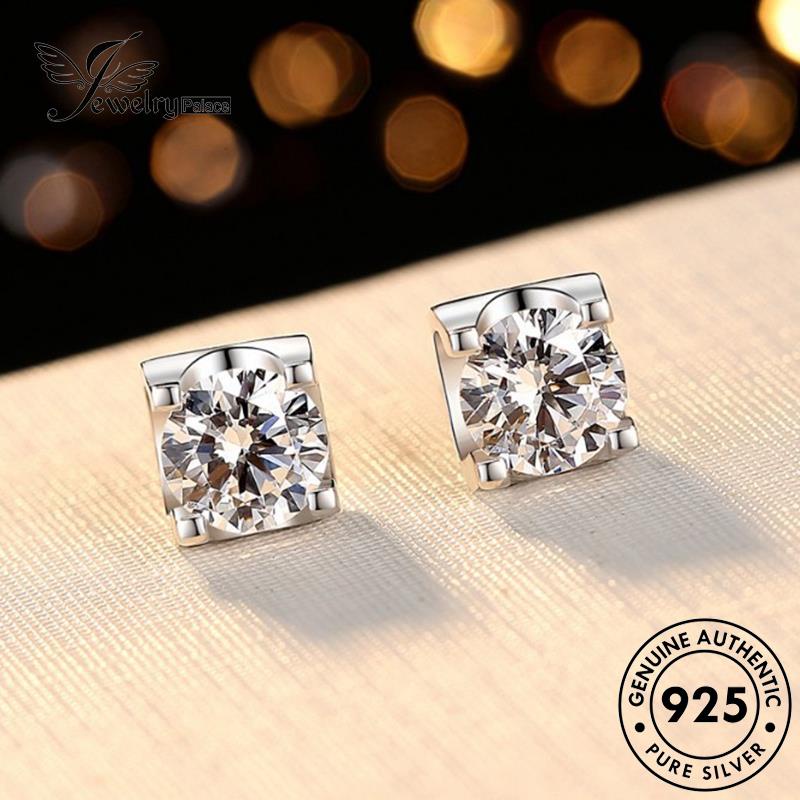 Jewelrypalace Moissanite Kepala Perak925 Cow Stud Wanita Asli Berlian Anting E25