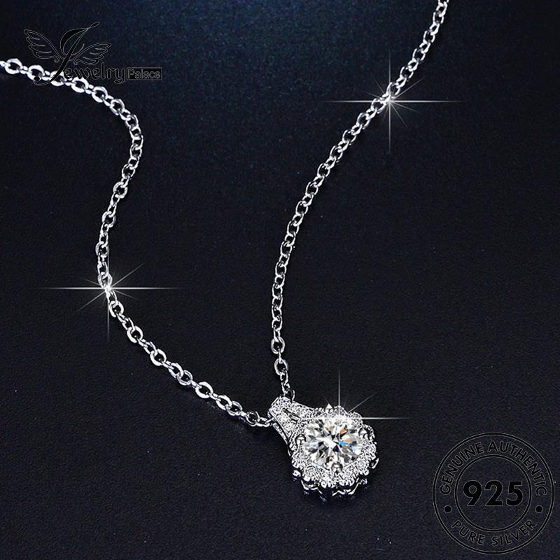 Jewelrypalace Kalung Berlian Wanita Indah Perak Moissanite Asli Bunga Matahari925 N15