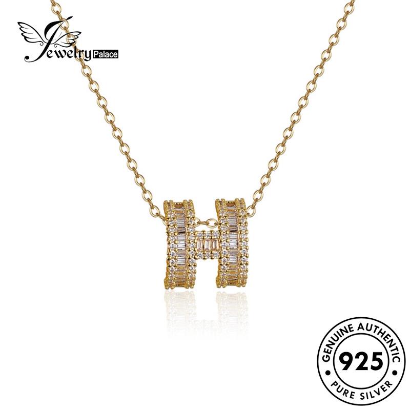 Jewelrypalace Kalung Huruf Asli Moissanite Emas Wanita H925 Perak Berlian N26