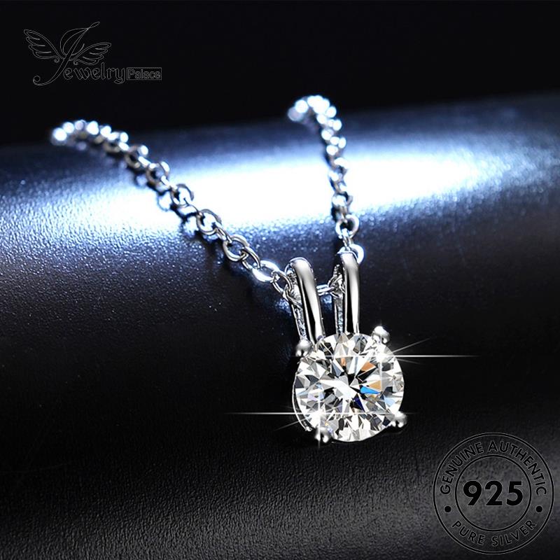 Jewelrypalace Original Kalung Perak Moissanite Berlian Simple Wanita925 N65