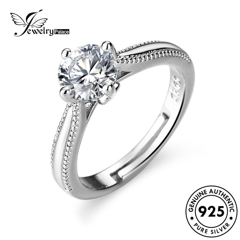 Jewelrypalace Cakar Cincin Berlian925 Empat Fashion Perak Asli Wanita Moissanite R62