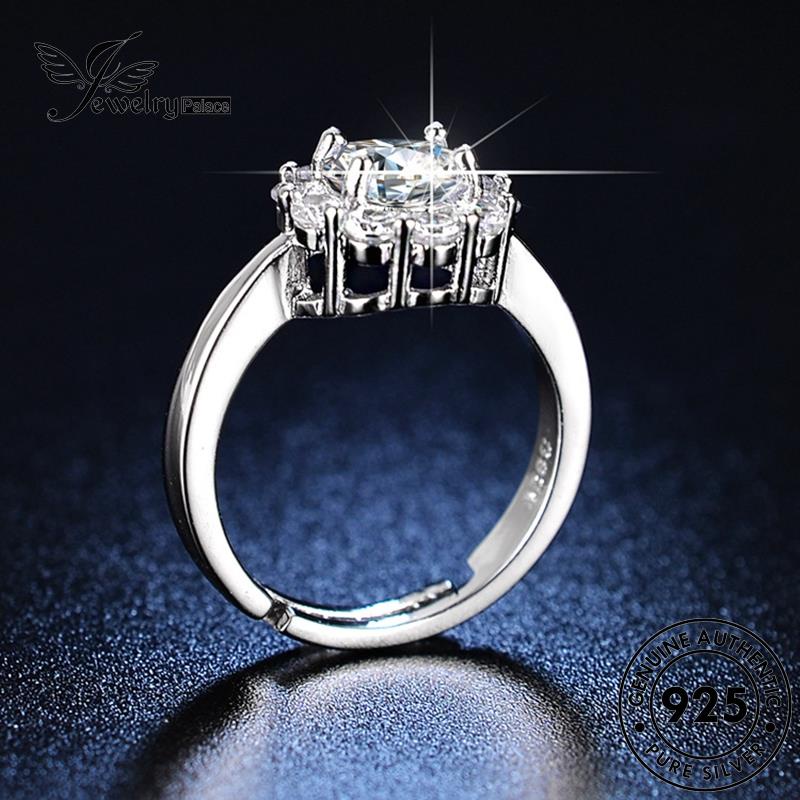 Perhiasantempat Wanita Bunga Mewah925 Perak Asli Cincin Moissanite Berlian R406